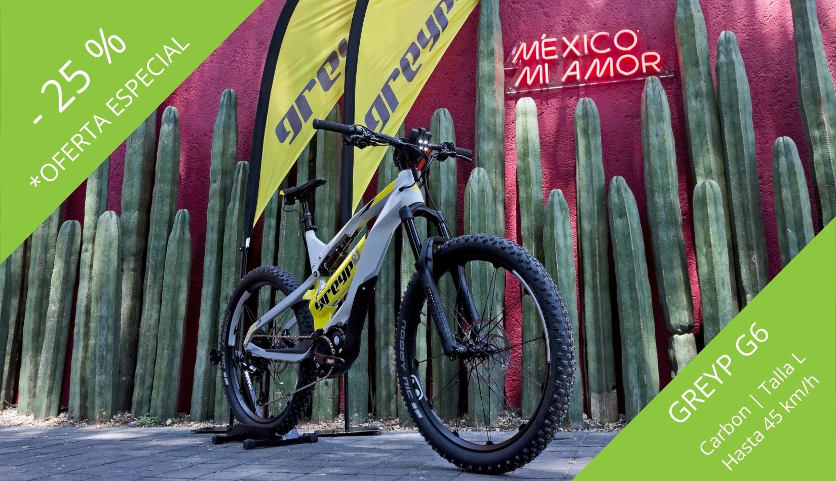 Oferta Descuento Promo bici Electrica GREYP G6 carbon talla L Mexico
